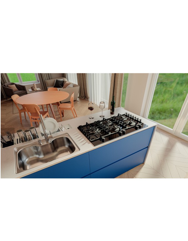 Cooktop à Gás Tramontina Penta Plus 5GG Tri He Safestop 90 cm Semiprofissional com Acendimento Superautomático 5 Queimadores 94709104
