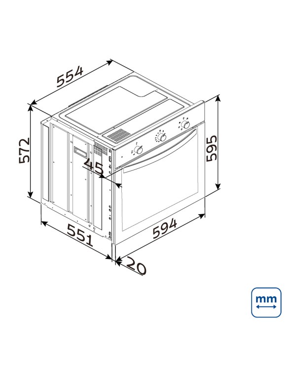 Forno Elétrico de Embutir Tramontina Inox Easy 60 F4 em Aço Inox 74 L com 4 Funções 94863220