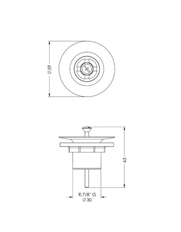 Valvula Universal 7/8" Lavatorio Tampa Plastica Celite Preto Matte B5015R0R0B