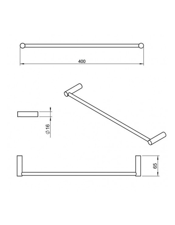 Toalheiro Em Barra 400Mm Celite Flow Gold Matte B5057F3R10