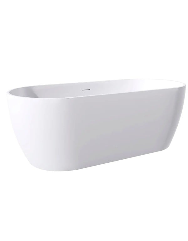 Banheira de Imersão Estilo Freestanding Solta no Ambiente Modelo VAILA 170cm Acabamento Branco Brilhante BAN.VAILA.170.BB