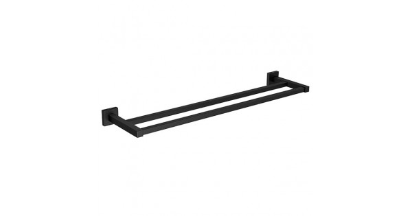 Porta Toalha Duplo Quadratta Black Matte Deca 2042.BL83.MT