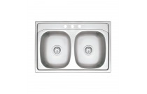 Cuba Dupla Inox Sobrepor Perfecta Pre polida 53X50 93935/632