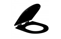 Assento Poliester Slow Close Ébano Fosco Carrara/Link fixação Black Matte Deca AP.237.BL.MT.94