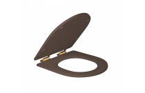 Assento Poliester Slow Close Carrara/Link fixação Gold Marrom fosco Deca AP.237.GL.22