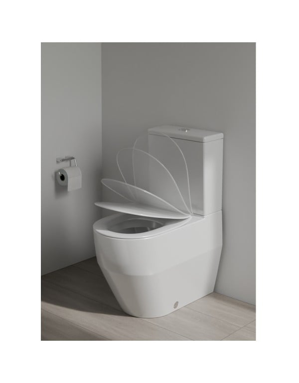 Kit Completo Vaso Sanitário Bacia com Caixa Acoplada e Assento Termofixo Queda Amortecida Soft Close Linha Pro Cor Branco Laufen 1487230010600