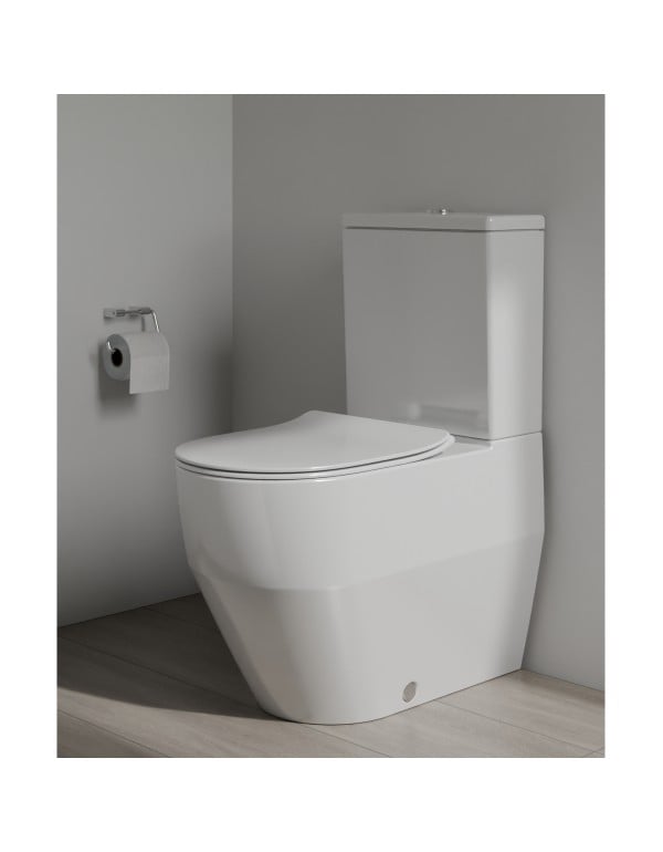 Kit Completo Vaso Sanitário Bacia com Caixa Acoplada e Assento Termofixo Queda Amortecida Soft Close Linha Pro Cor Branco Laufen 1487230010600