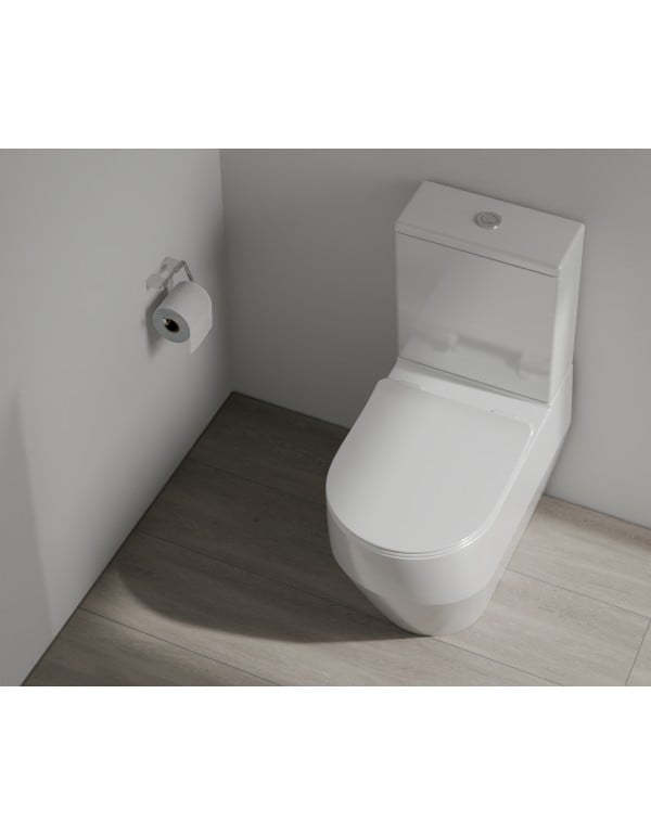 Kit Completo Vaso Sanitário Bacia com Caixa Acoplada e Assento Termofixo Queda Amortecida Soft Close Linha Pro Cor Branco Laufen 1487230010600