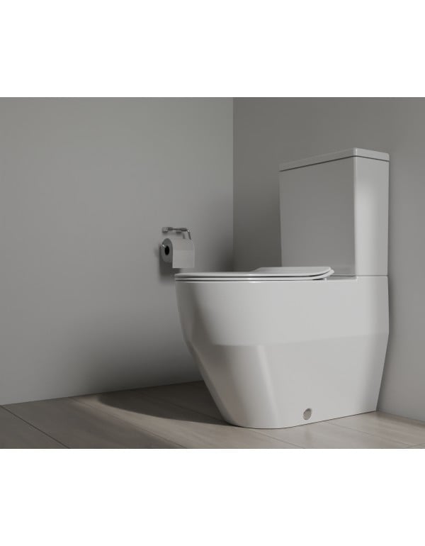 Kit Completo Vaso Sanitário Bacia com Caixa Acoplada e Assento Termofixo Queda Amortecida Soft Close Linha Pro Cor Branco Laufen 1487230010600