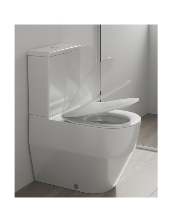 Kit Completo Vaso Sanitário Bacia com Caixa Acoplada e Assento Termofixo Queda Amortecida Soft Close Linha Pro Cor Branco Laufen 1487230010600