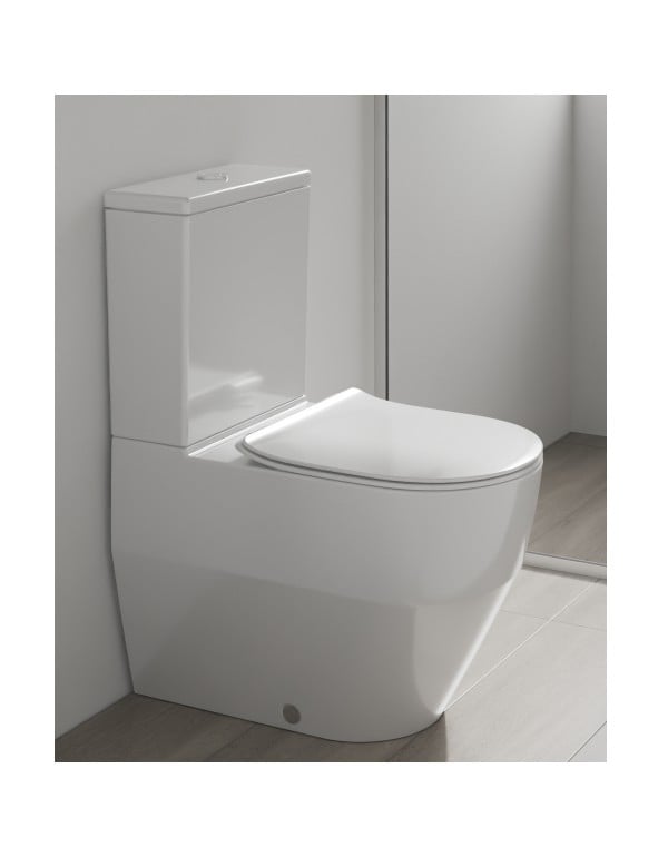 Kit Completo Vaso Sanitário Bacia com Caixa Acoplada e Assento Termofixo Queda Amortecida Soft Close Linha Pro Cor Branco Laufen 1487230010600