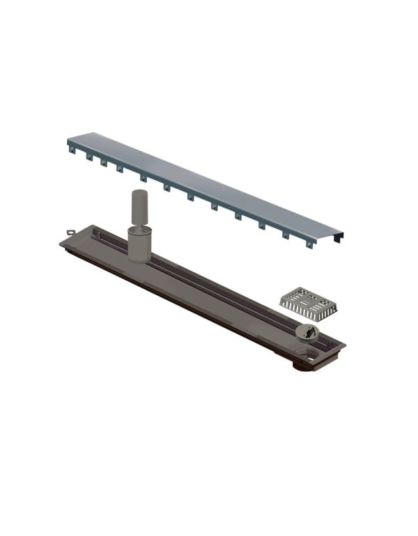 Ralo Linear de Escoamento para Banheiro Linha Versatile Tampa em Aço Inox 75cm Elleve 4258