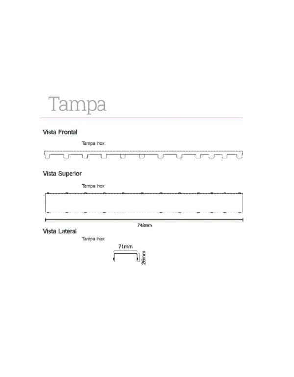 Ralo Linear de Escoamento para Banheiro Linha Versatile Tampa em Aço Inox 75cm Elleve 4258