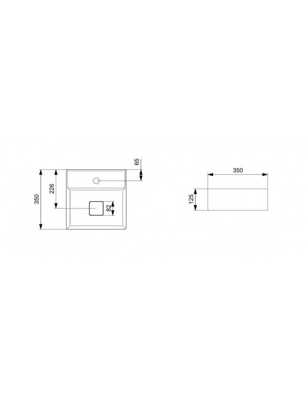 Cuba De Apoio 350X350 mm Com Mesa Roca T8 Terra Stone A32787W070