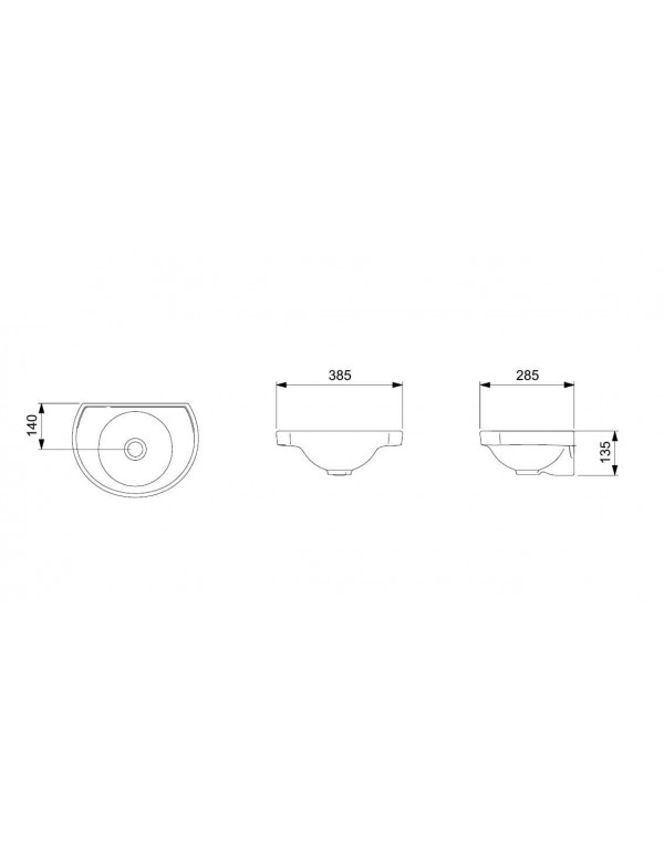Lavatório Suspenso P 385X285 mm Furo Apontado Sem Ladrao Incepa By Roca Branco 1330390013100