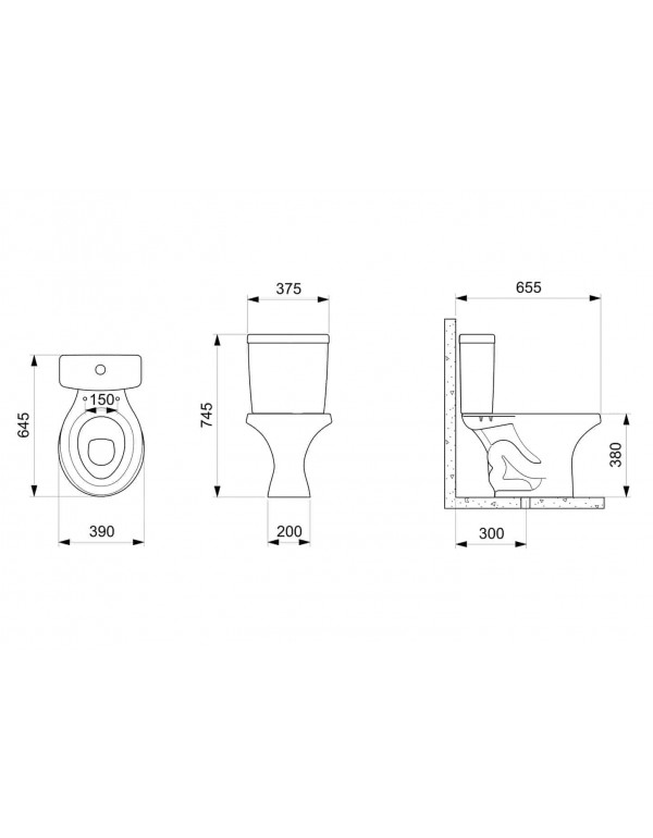 Kit De Bacia Com Caixa Acoplada 3/6L Assento PP e Itens De Instalação Incepa By Roca Zip  Branco 1467230010100