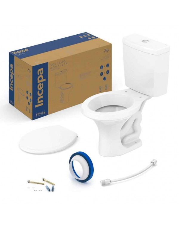 Kit De Bacia Com Caixa Acoplada 3/6L Assento PP e ...