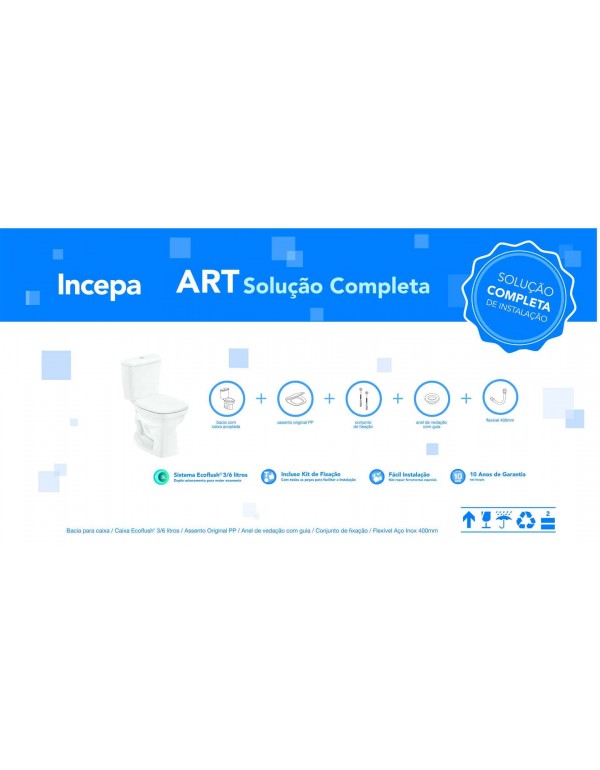 Kit De Bacia Com Caixa Acoplada E Itens De Instalação Art 1507230010100