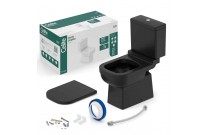 Kit De Bacia Com Caixa Acoplada Assento Termofixo e Itens De Instalação Celite Elite Matte Black 1747230080300