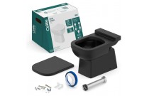 Kit De Bacia Convencional Assento Termofixo e Itens De Instalação Celite Elite Matte Balck 1747270080300