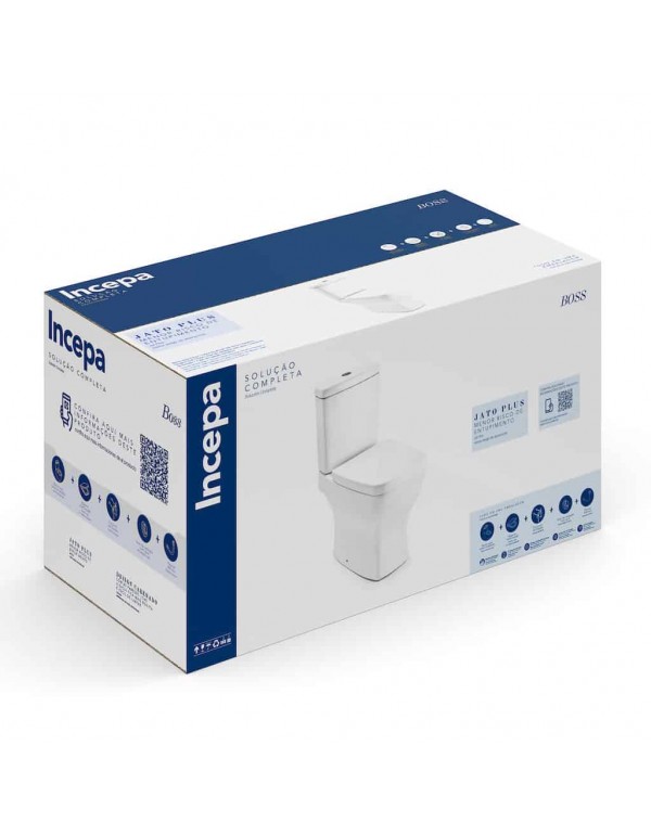 Kit De Bacia Com Caixa Acoplada Com Assento Termofixo E Itens De Instalação Incepa By Roca Boss Stone 1897230071108