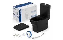 Kit De Bacia Com Caixa Acoplada Com Assento Termofixo E Itens De Instalação Incepa By Roca Boss Matte Black 1897230081108