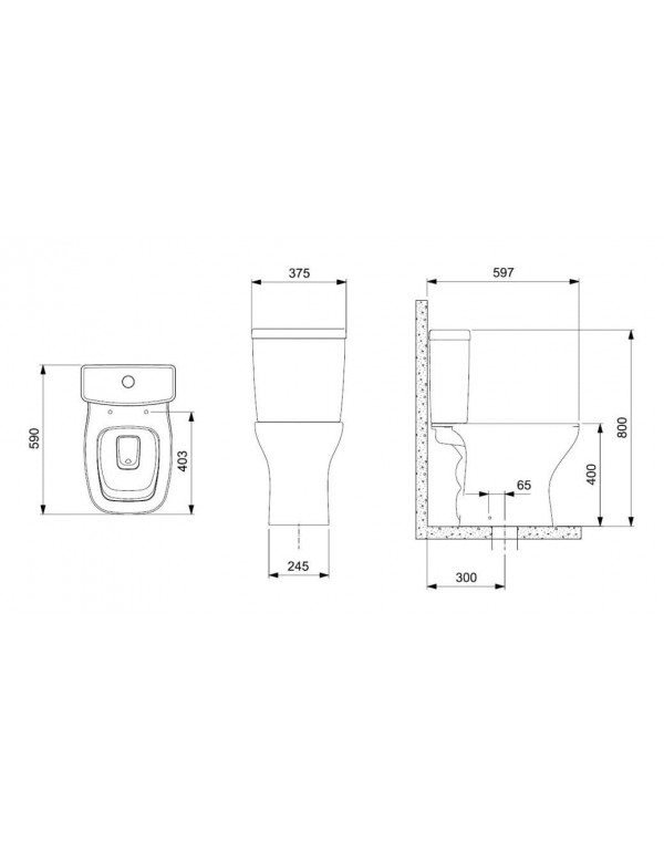 Kit De Bacia Rimless Com Caixa Acoplada 3/6L Assento PP Softclose E Itens De Instalação Celite Vip Branco 1977230012300