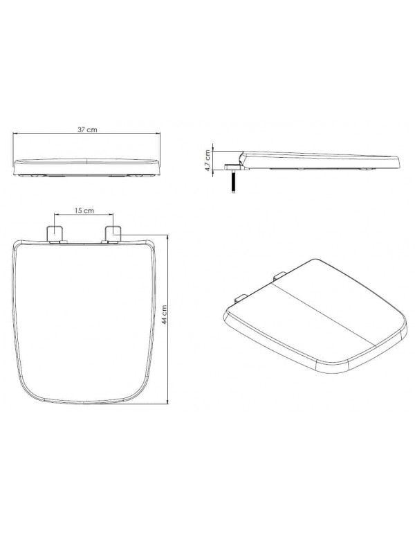 Assento Original Termofixo Soft Close Incepa By Roca Boss Stone 3899830070108