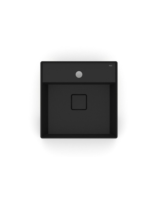 Cuba De Semi Encaixe 400X400 mm Com Mesa Roca T10 Terra Matte Black A32722P080