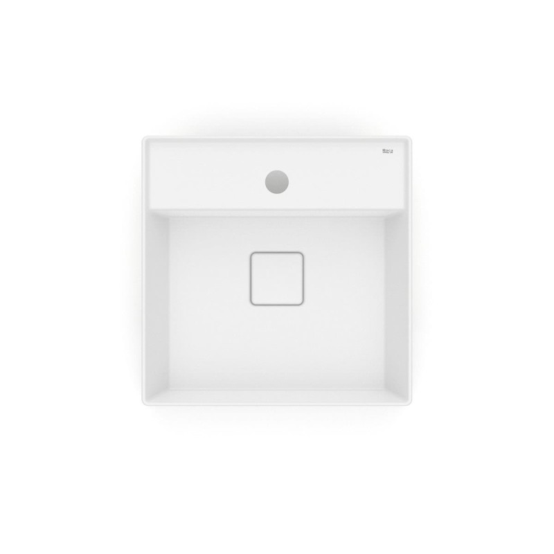 Cuba De Semi Encaixe 400X400 mm Com Mesa Roca T10 Terra Branco