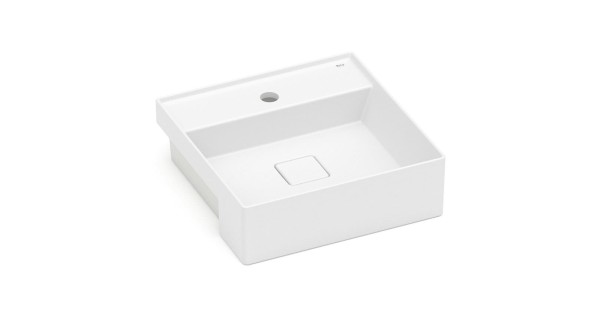 Cuba De Semi Encaixe 400X400 mm Com Mesa Roca T10 Terra Branco