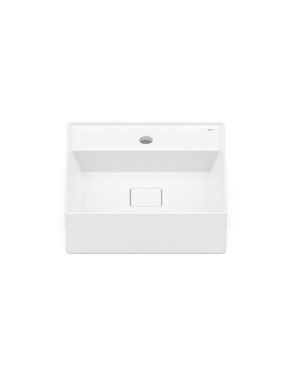 Cuba De Semi Encaixe 400X400 mm Com Mesa Roca T10 Terra Branco Mate A32722P620