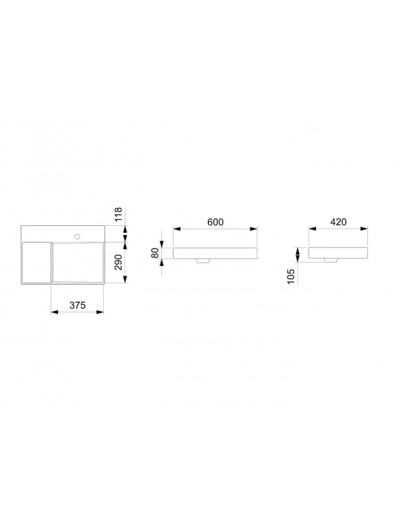 Cuba De Sobrepor 600X420 Roca View Horizon Branco A32727400B