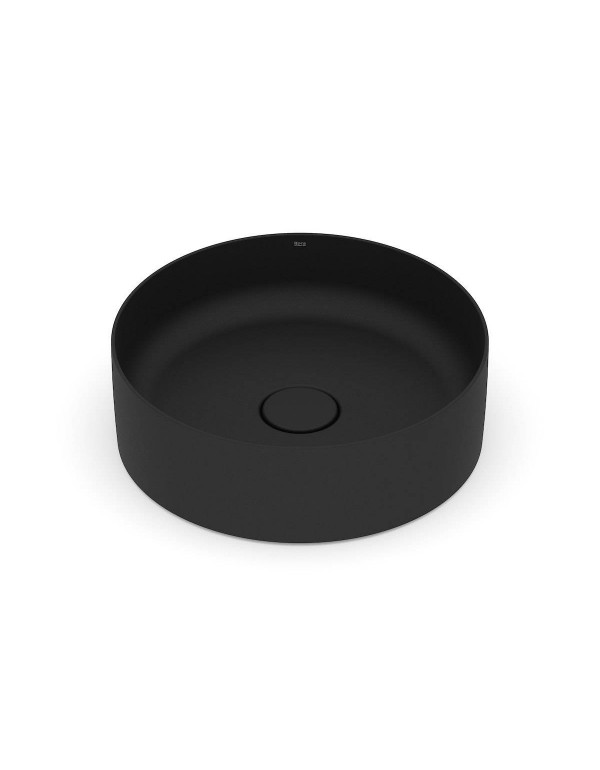 Cuba De Apoio Redonda 390x390 mm Sem Mesa Roca T2 Terra Matte Black A32787N080