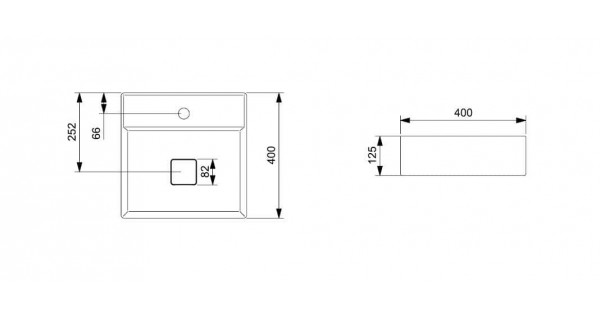 Cuba De Apoio 400X400 mm Com Mesa Roca T9 Terra Branco A