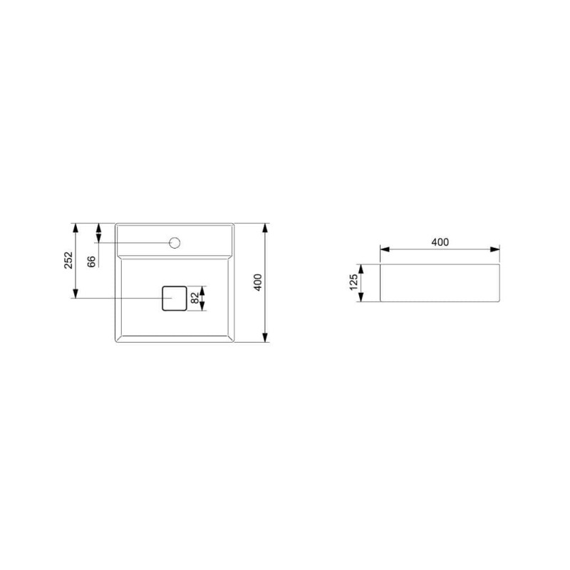 Cuba De Apoio 400X400 mm Com Mesa Roca T9 Terra Stone A3