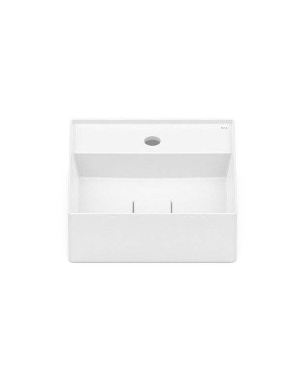 Cuba De Apoio 350X350 mm Com Mesa Roca T8 Terra Branco Mate A32787W620