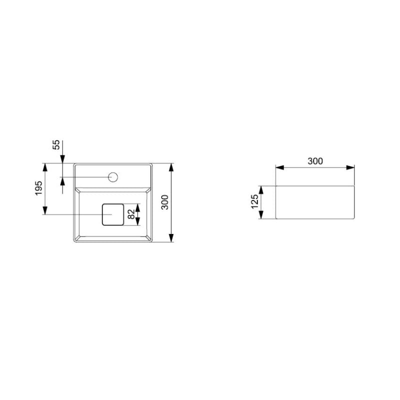 Cuba De Apoio 300X300 mm Com Mesa Roca T7 Terra Branco A