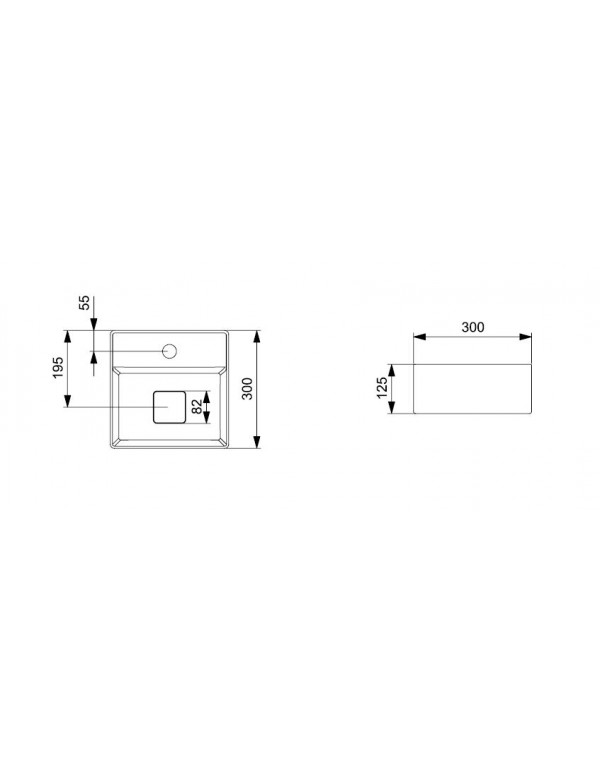 Cuba De Apoio 300X300 mm Com Mesa Roca T7 Terra Matte Black A32787X080
