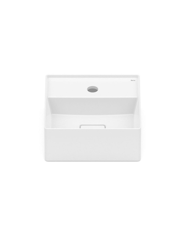 Cuba De Apoio 300X300 mm Com Mesa Roca T7 Terra Branco Mate A32787X620
