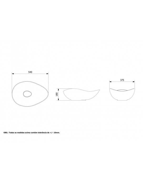 Cuba Apoio Oval 540X375 mm Roca Ruy Ohtake Branco A327A13000