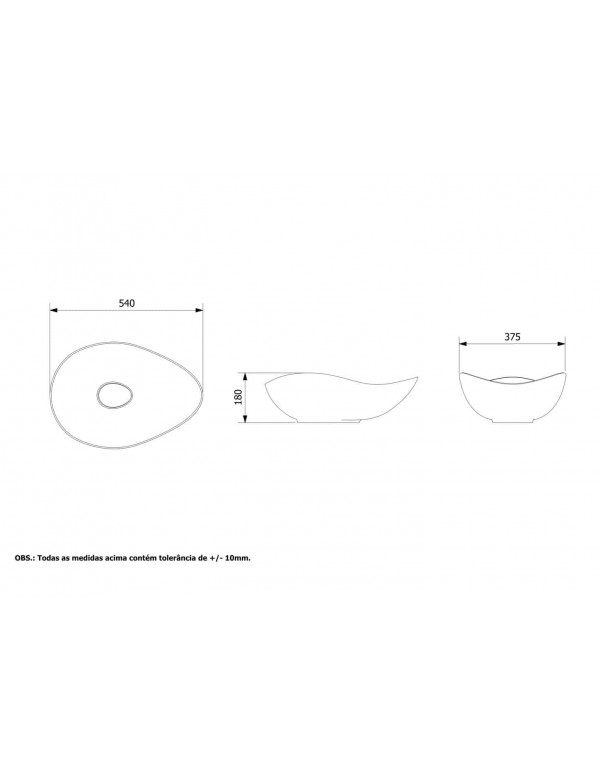 Cuba De Apoio Oval 540X375 mm Roca Ruy Ohtake Branco Mate A327A13628