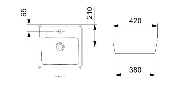 Cuba Apoio 420X420 mm Com Mesa Roca Optica CQ42 Branco A