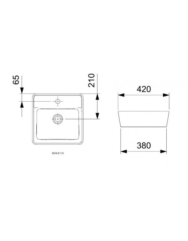 Cuba Apoio 420X420 mm Com Mesa Roca Optica CQ42 Branco A327B10000