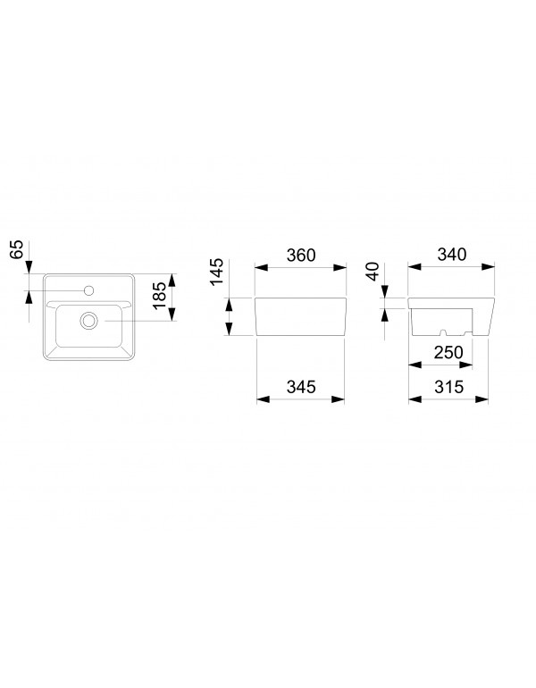 Cuba Semiencaixe Com Mesa 360X340 mm Roca Optica CQ36  Branco A327B1A000