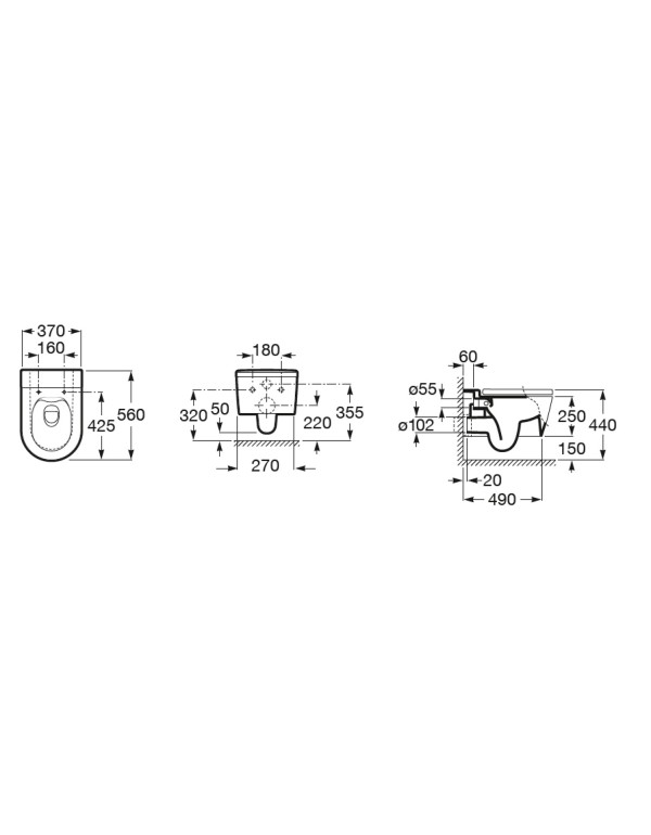 Bacia Suspensa Rimless Roca Inspira Round Branco B346527000
