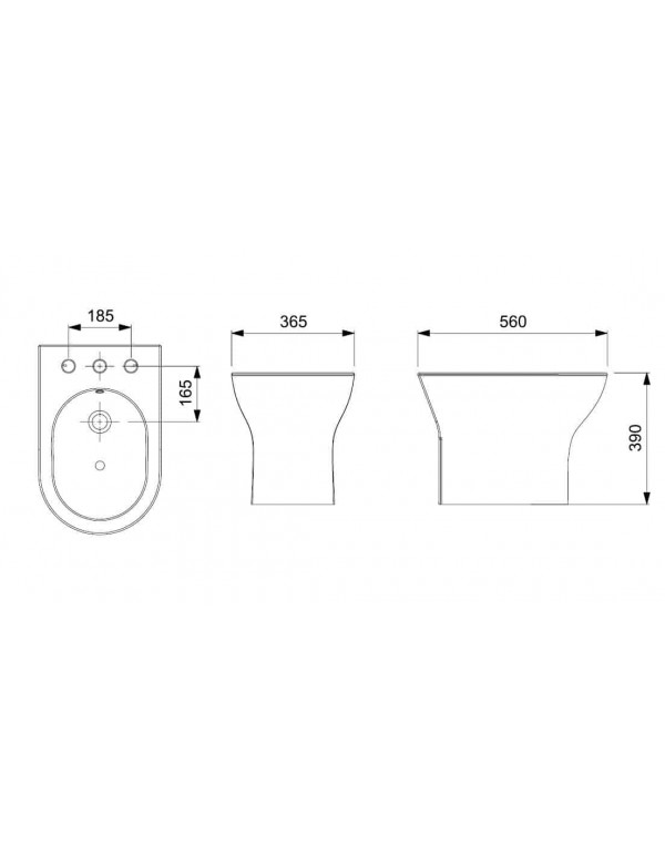 Bidê Com 3 Furos Para Misturador Com Ladrão Roca Nexo Branco B357434001