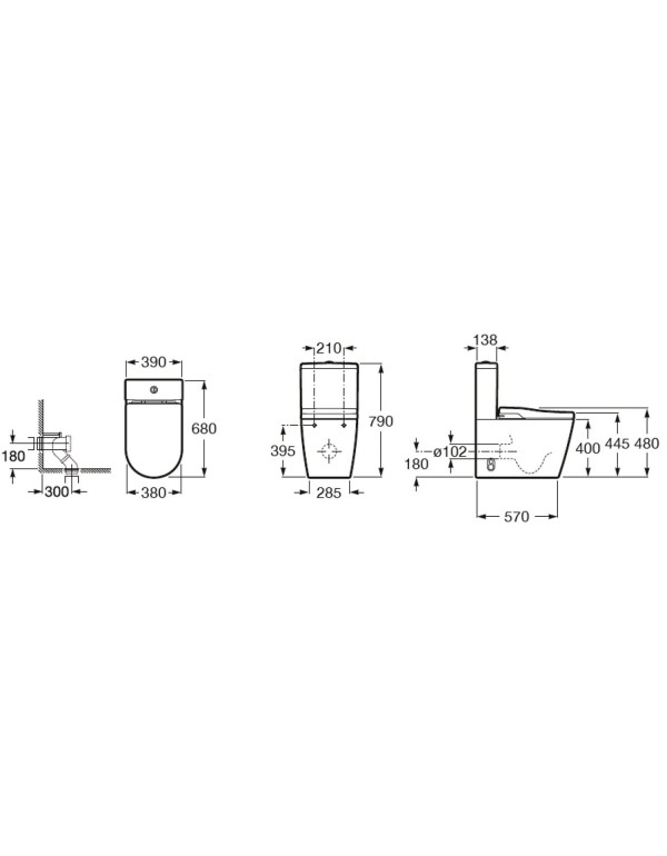 Bacia In Wash Roca Round Rimless Saida Dual 220V Branco B80306L001