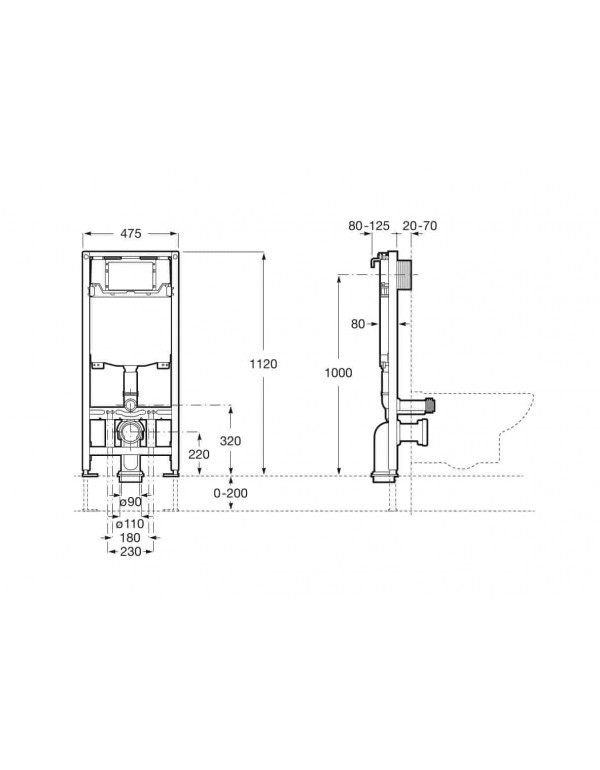 Caixa Embutida Drywall Para Bacia Suspensa Roca B890070020