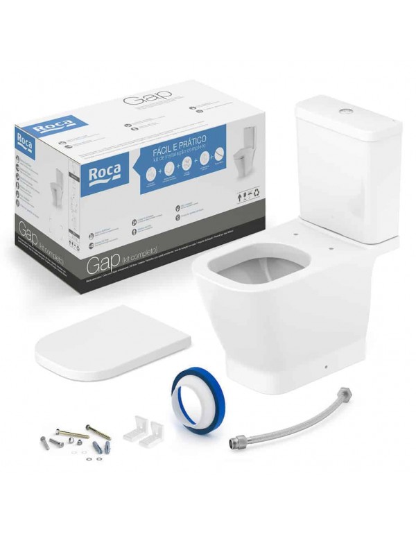 Kit Bacia Com Caixa Acoplada Assento Termofixo e I...